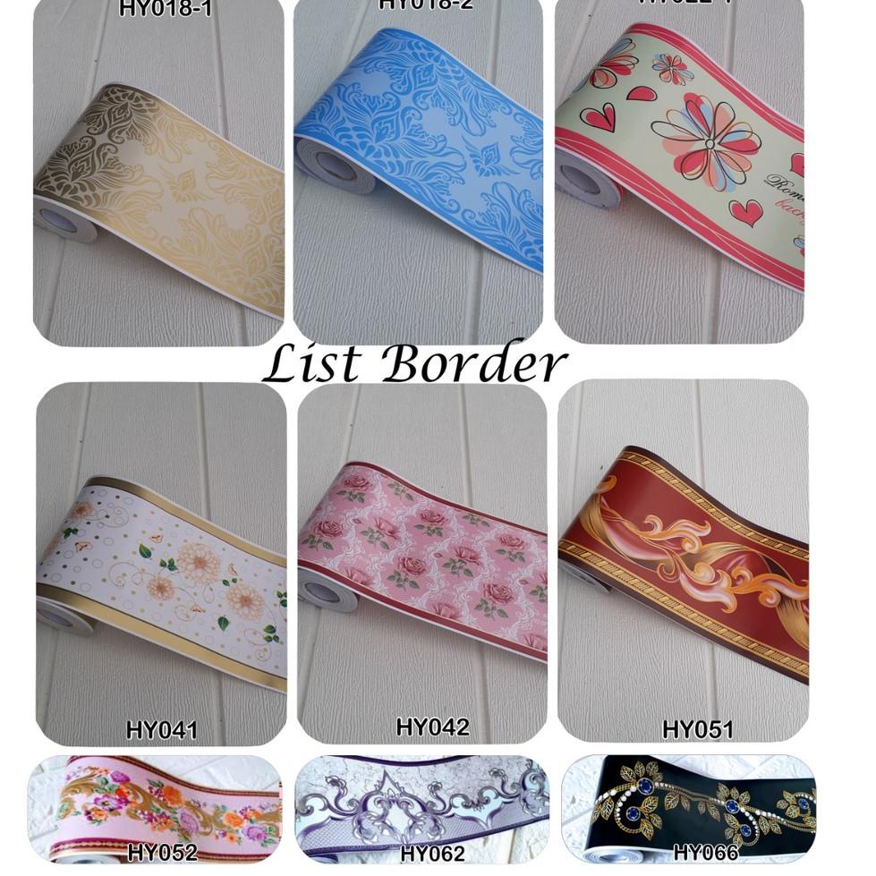 "KTK.21De22н" List Border Stiker 10 meter Wall Border List Border Motif Bunga ationSurabaya