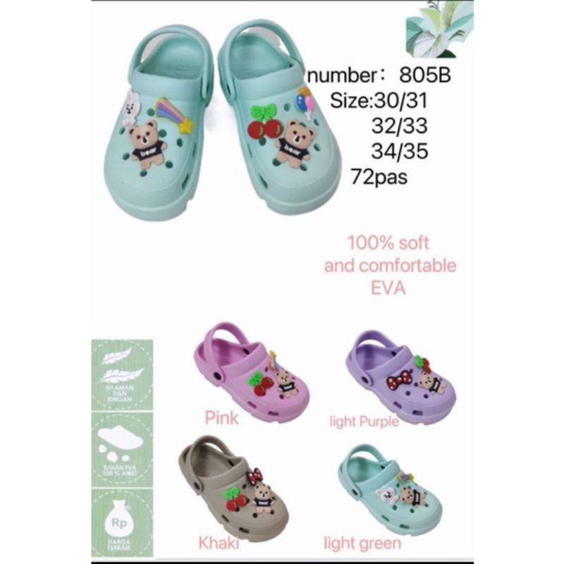 Sandal Baim Fuji Anak Perempuan Sandal Karet Anak Cewek Terbaru Sendal Crocs Kekinian Viral