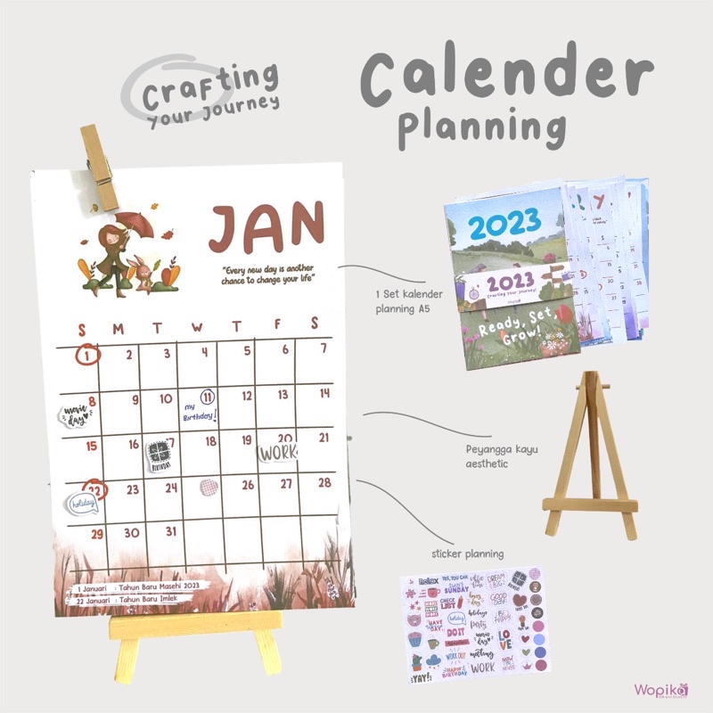 KALENDER PLANNER 2023 &quot;crafting your journey&quot; | Calender custom, kalender 2023, calender 2023