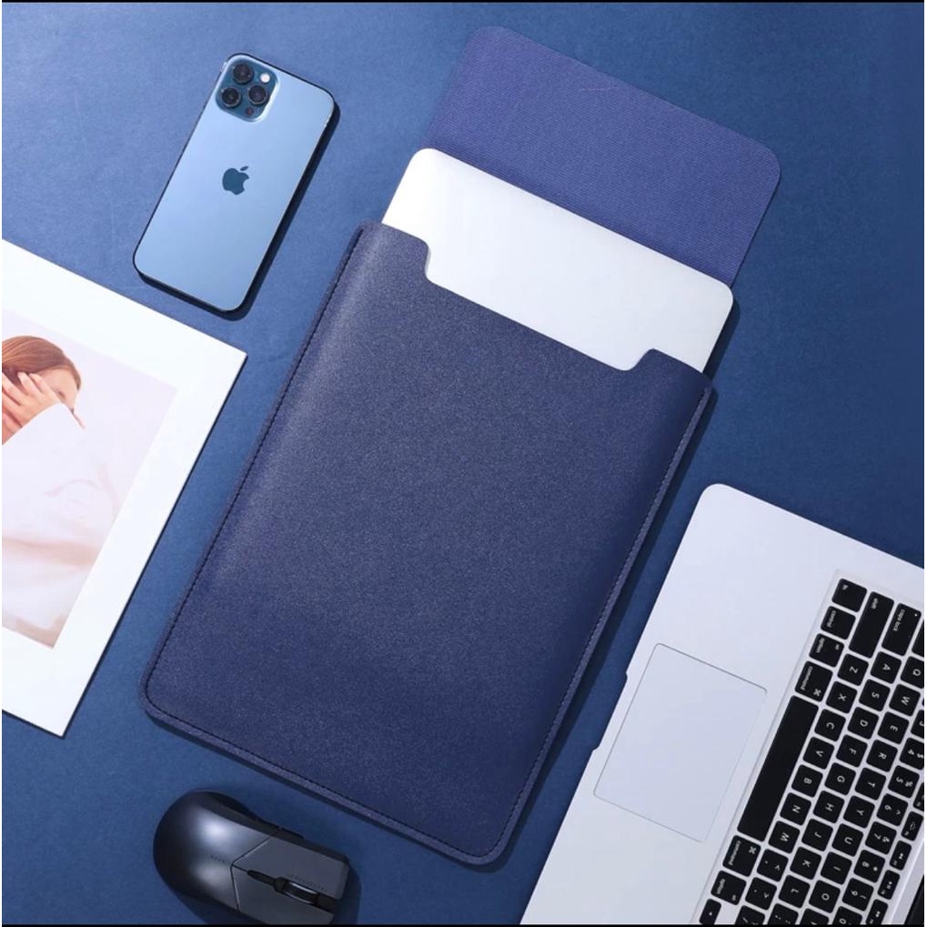 Tas Laptop Softcase Sarung Macbook Air Pro M1 M2 Samsung Lenovo Waterproof PU Leather Size 11 12 13 14 15 16 inch