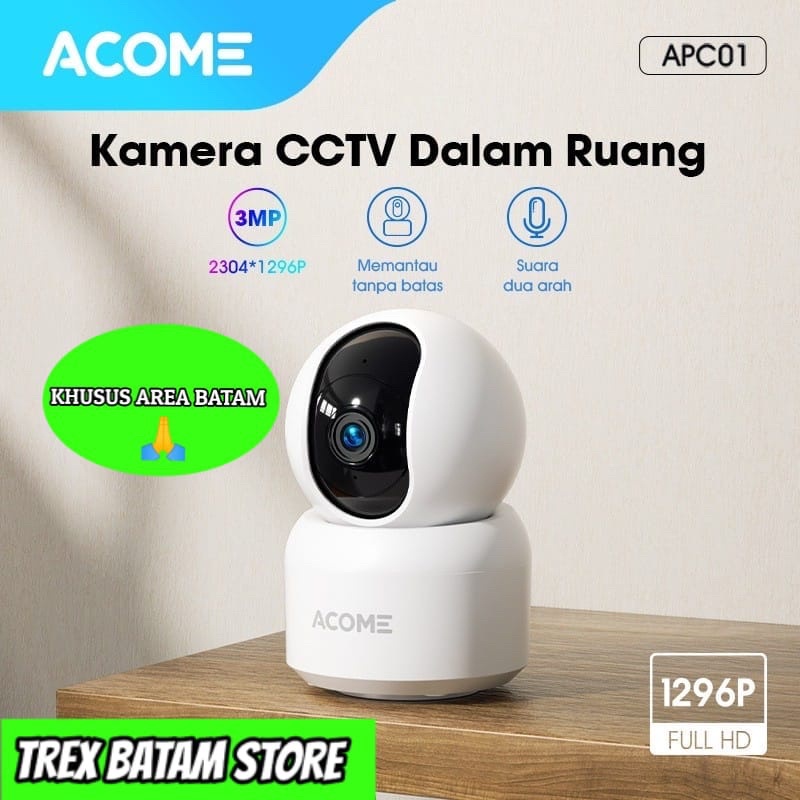 ACOME APC01 SMART CAMERA CCTV INDOOR WIFI CAMERA AUDIO (BATAM)