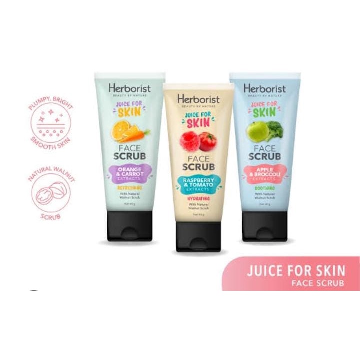 *galerybeautysemarang* Herborist Juice For Skin face scrub | Face Scrub | Exfoliating Gel Scrub | BPOM