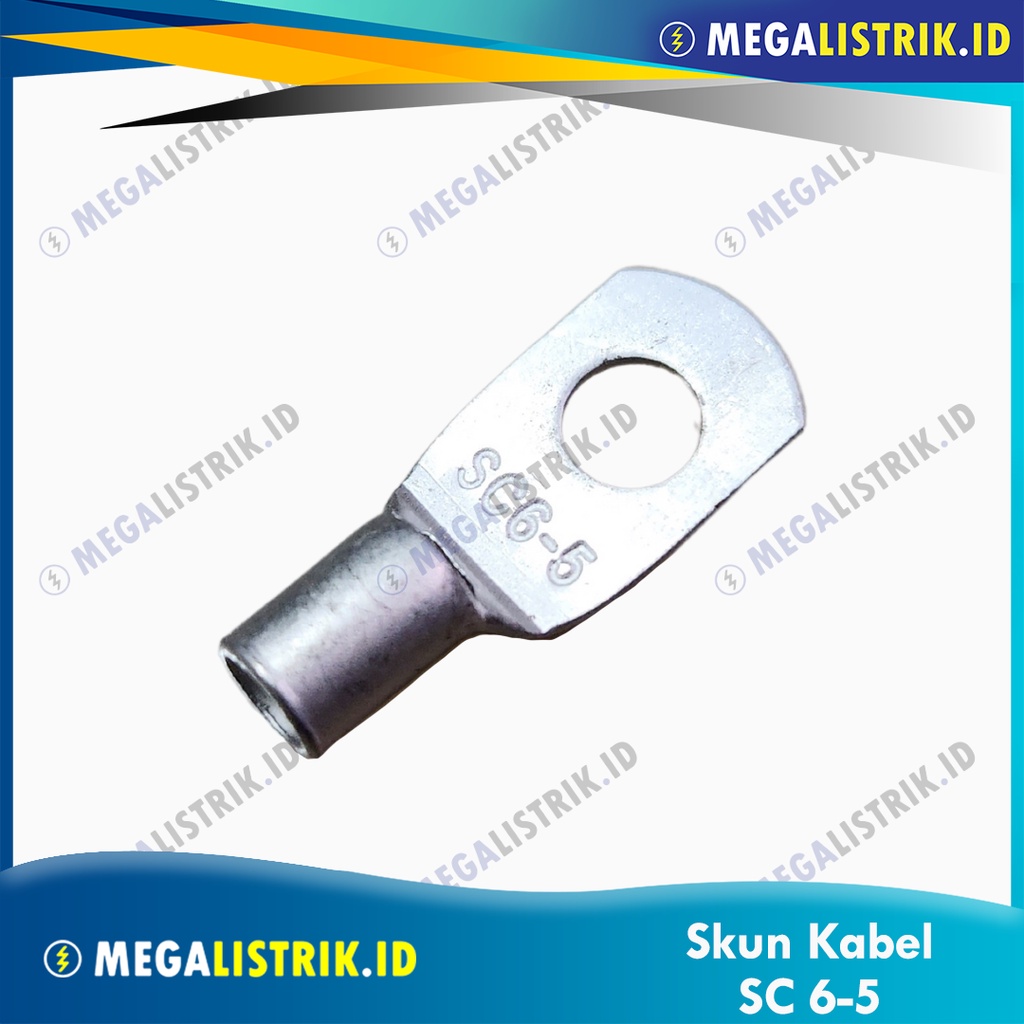 Jual SKUN KABEL SC-6-5 / SCUN SEPATU 6MM / CABLE LUG 6 MM / SC6 TEMBAGA