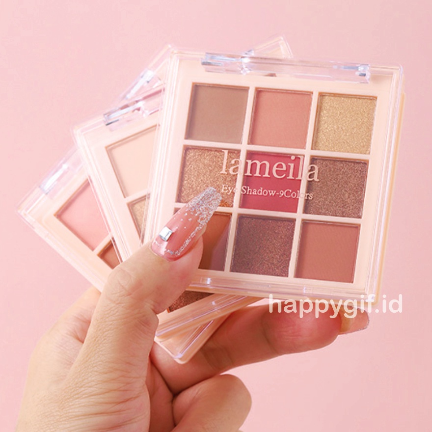 LAMEILA New Eyeshadow 9 Colors Pallete Waterproof Free Kuas LA209 5194