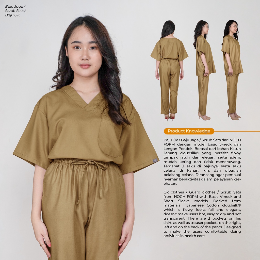 NOCHFORM (VOL 1) Doctor’s Scrub / Set Baju Celana Jaga OKA / Baju OK Perawat/Dokter / Baju Medis Lengan Pendek