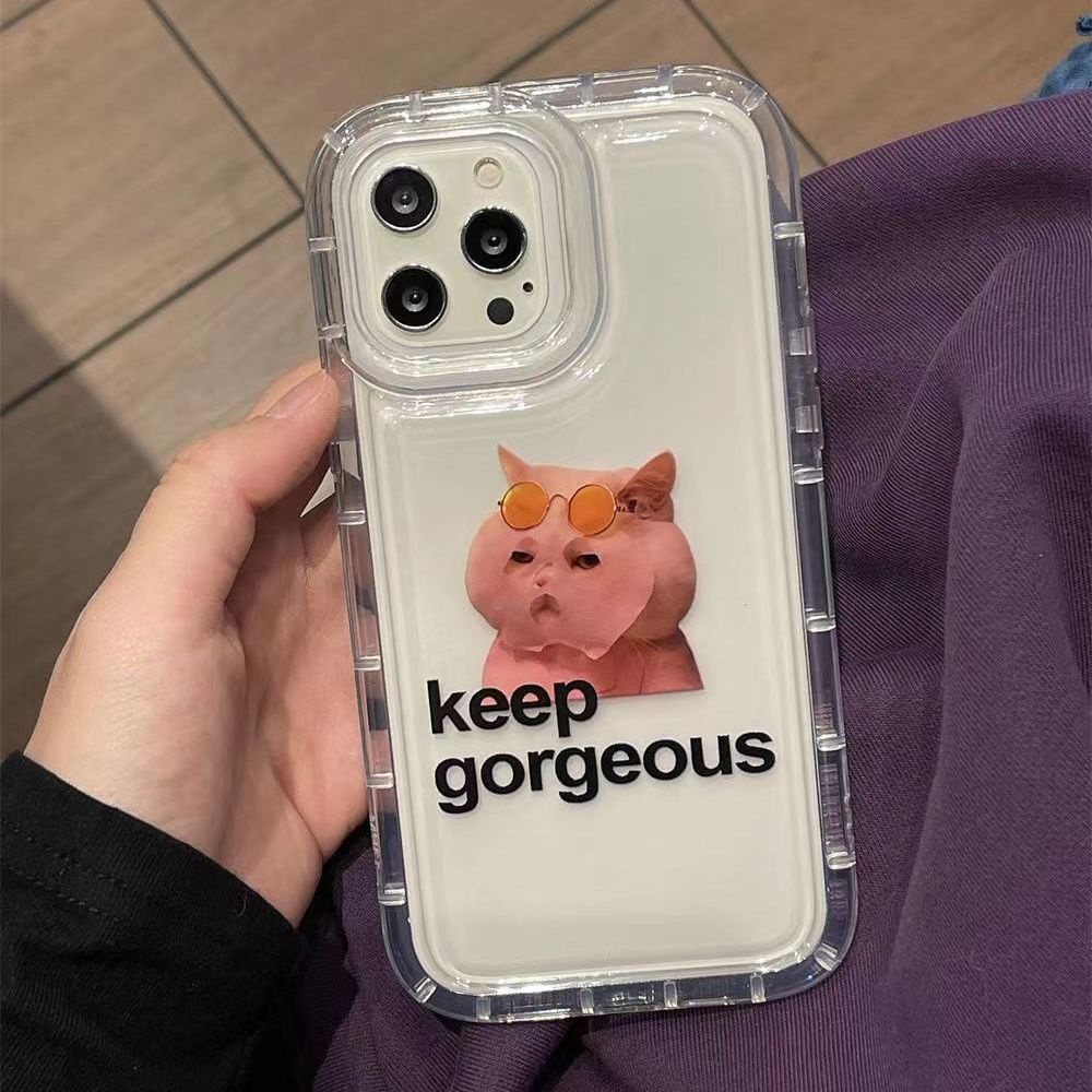 IPHONE Casing Ponsel Lembut Kucing Lucu Kompatibel Untuk Iphone14 13 12 11 Pro XS Max X XR Casing Transparan Shockproof 78 6 6S Plus Cover TPU