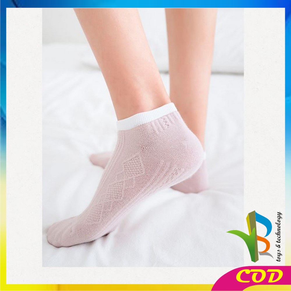 RB-P281 Kaos Kaki Wanita Motif Rajut Pattern / Kaus Kaki Pendek Motif Semata Kaki Import Murah Motif Polos