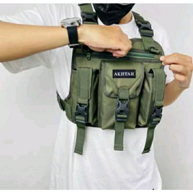 tas dada pria rompi terbaru tas rompi murah tas dada tactical army(NR)
