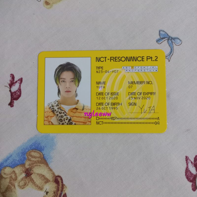 Id card departure yuta resonance nct