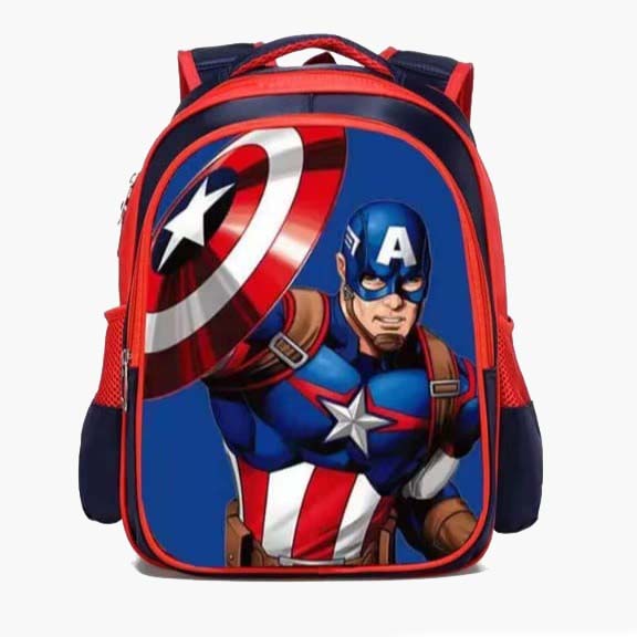 Tas Sekolah anak laki laki seri capten america marvell gambar printing bonus tempet pensil