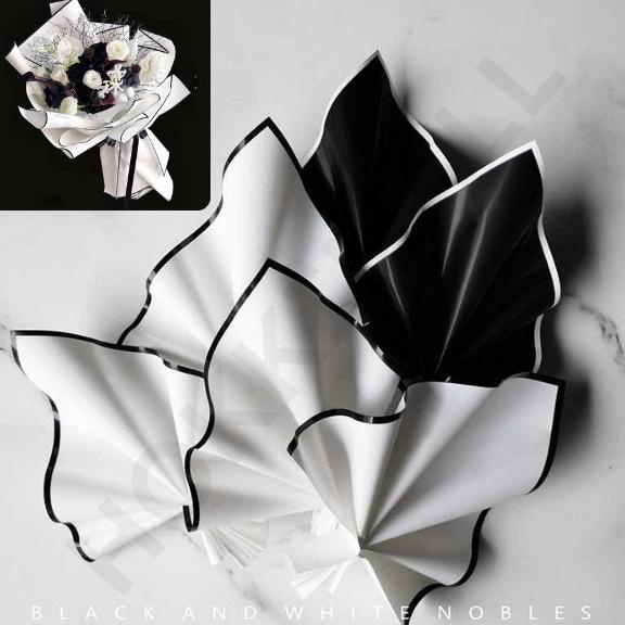 

Flower Wrapping Black White Cellophane Kertas Bunga Buket Ecer