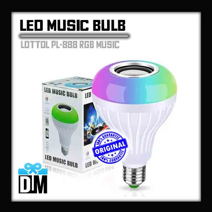 Lampu LED Music Speaker Bluetooth Android Iphone RGB Free Remot 2 in 1 Lottol