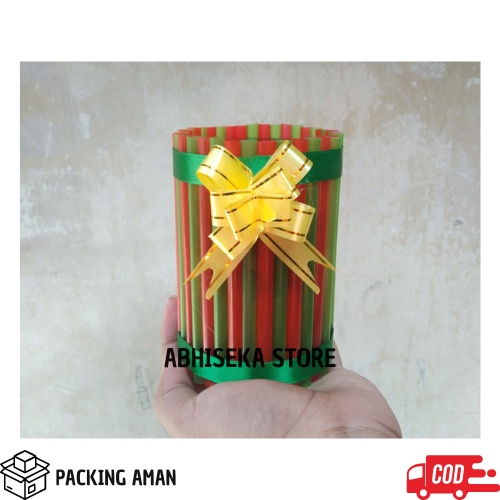 Tempat Pensil Sedotan dari Kaleng Bekas Kerajinan Tangan Unik - Toko Abhi