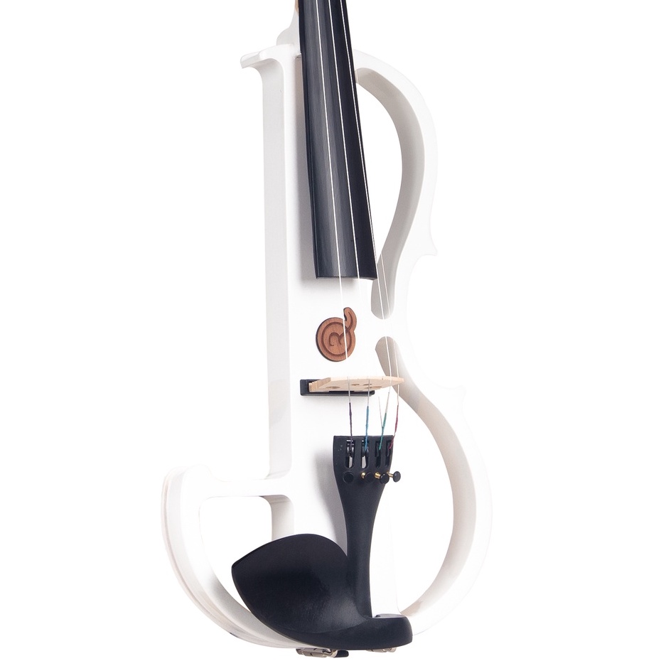 Biola Elektrik 4/4 Violin Mandalika Warna Putih Fullset Hardcase