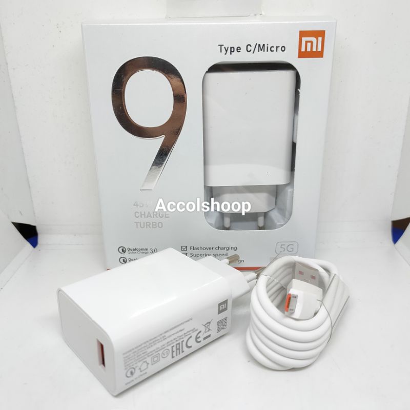 Charger Mi 9 Xiaomi Fast Charging 45w Micro USB