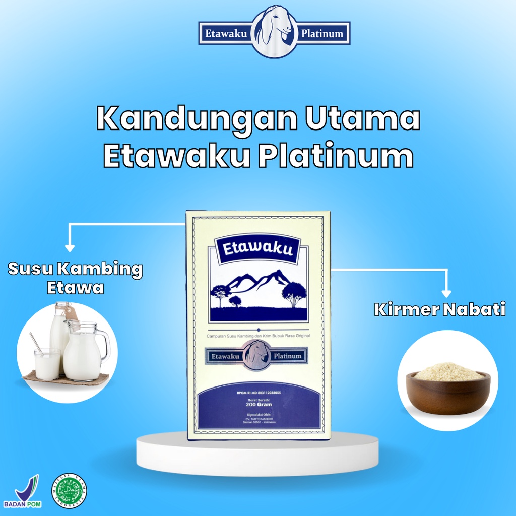 [PROMO] SUSU KAMBING ETAWAKU PLATINUM &amp; KRIMER NABATI BUBUK 200 gr / SUSU KUALITAS PREMIUM LOW SUGAR