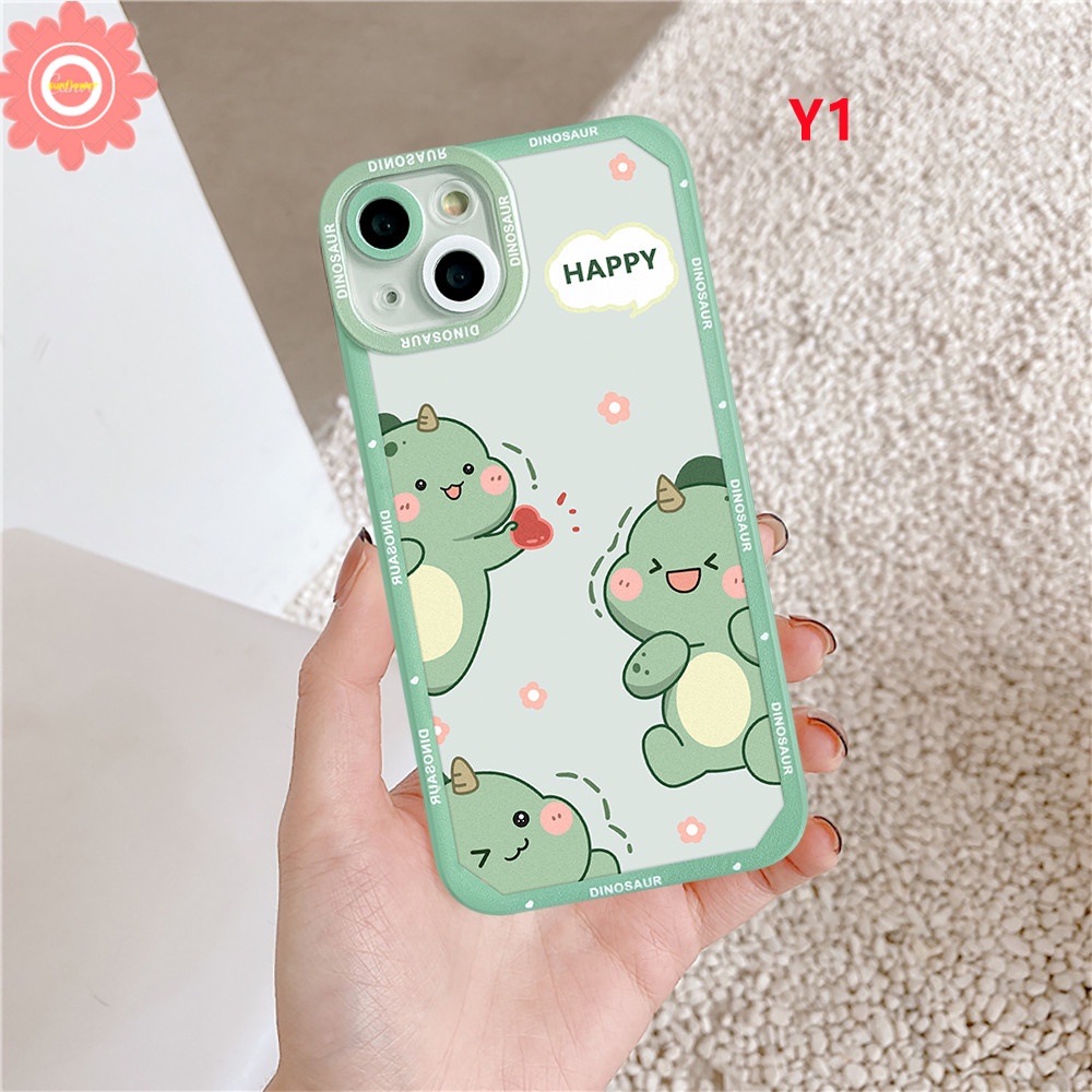 Case Oppo A17 A95 A57 A15 A16 A12 A54 A7 A76 A96 A55 A17K A16E A5s A74 A96 Reno 7Z 86 7 4f 4lite 5F 5 A53 A1K A31 A52 A92 A9 A5 A3s A12E Tempat Minum Dinosaurus Lucu Soft Cover Teh Susu