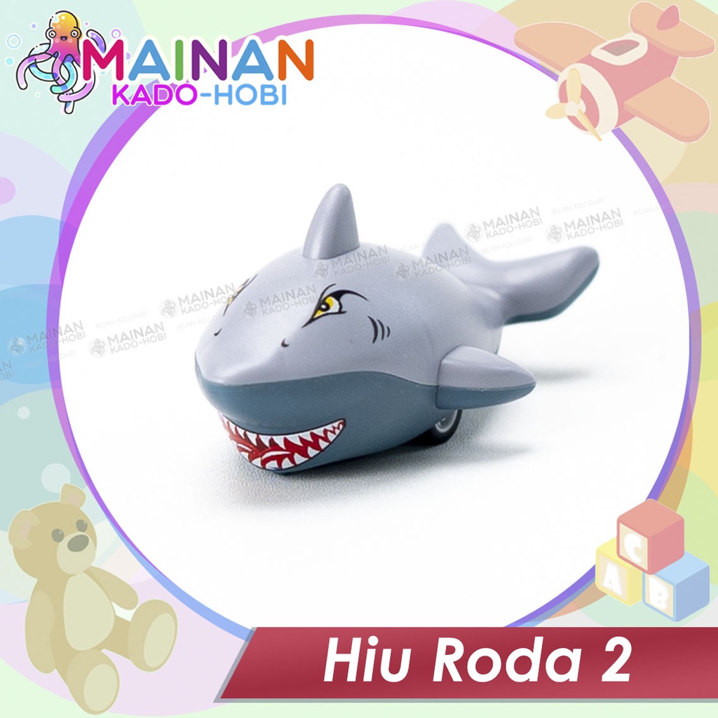 MAINAN ANAK PULLBACK CAR HEWAN LAUT SEA ANIMAL HIU SHARK RODA 2