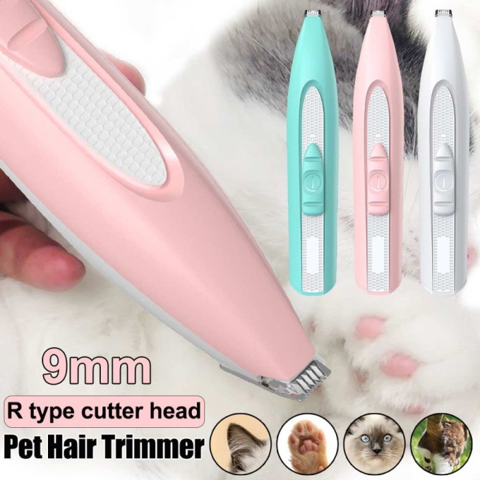 Alat Cukur Rambut HT - PET MINI CLIPPER PAW - PET TRIMMER PAW - ALAT CUKUR HEWAN MINI - Putih, TANPA