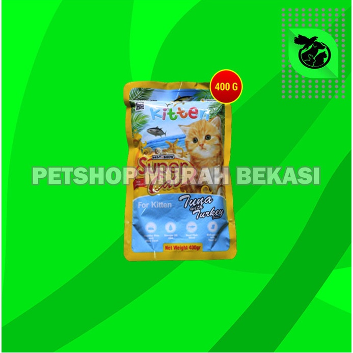 Super Cat Pouch Makanan Basah Kucing Wet Food SuperCat 400 Gram