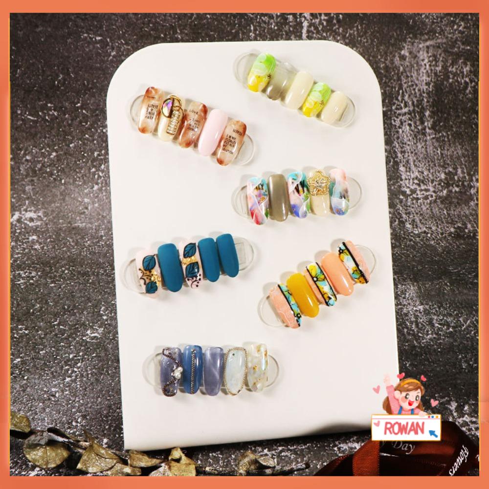 R-flower Nail Tips Art Stand Manicure Alat Menunjukkan Rak Kartu Warna Adsorpsi Pajangan Tip Kuku Palsu