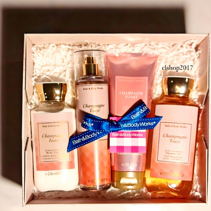 BBW CHAMPAGNE TOAST FULL SIZE GIFT SET PAKET BATH &amp; BODY WORKS