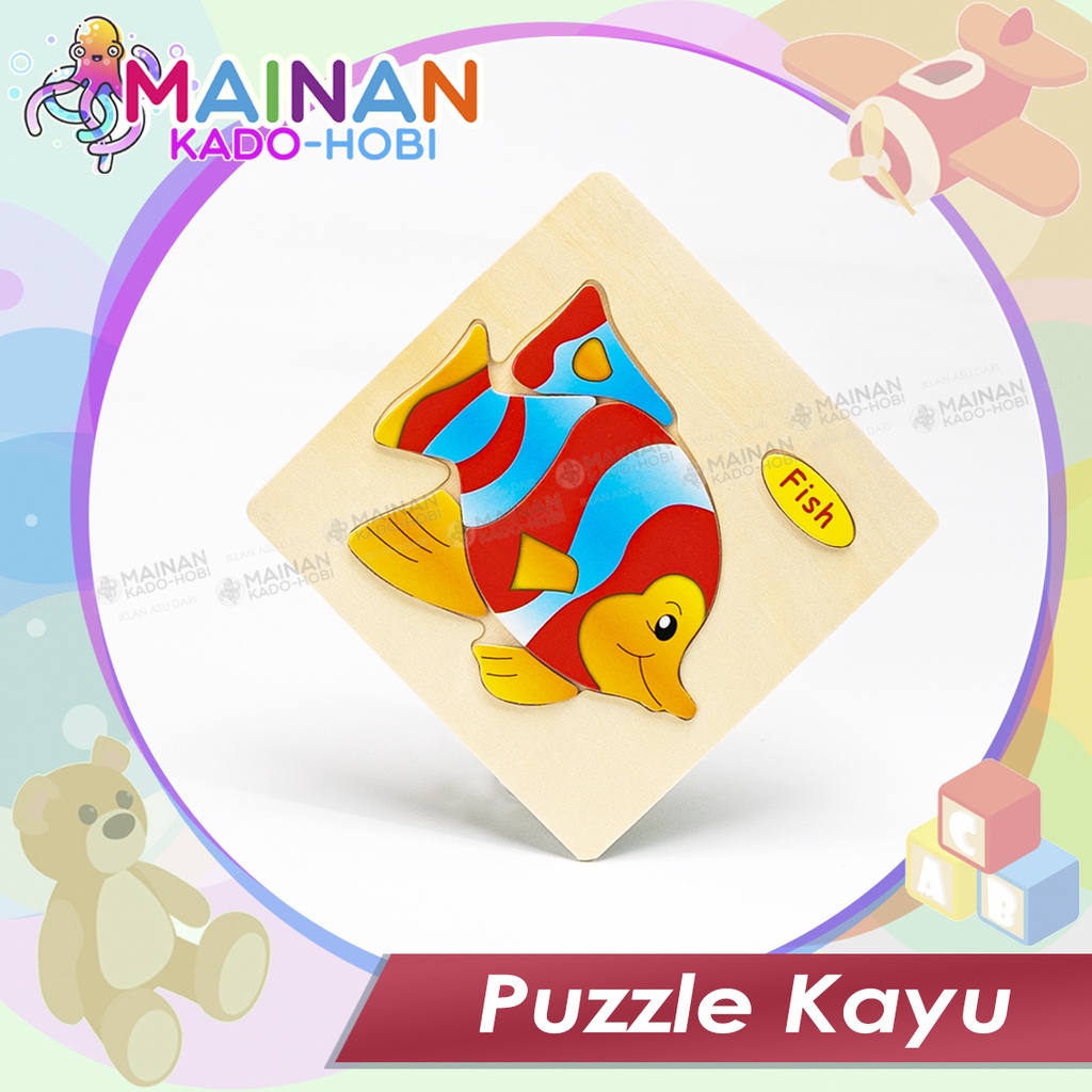 KADO NATAL ANAK MAINAN EDUKASI PUZZLE PREMIUM KARAKTER SEA ANIMAL FISH