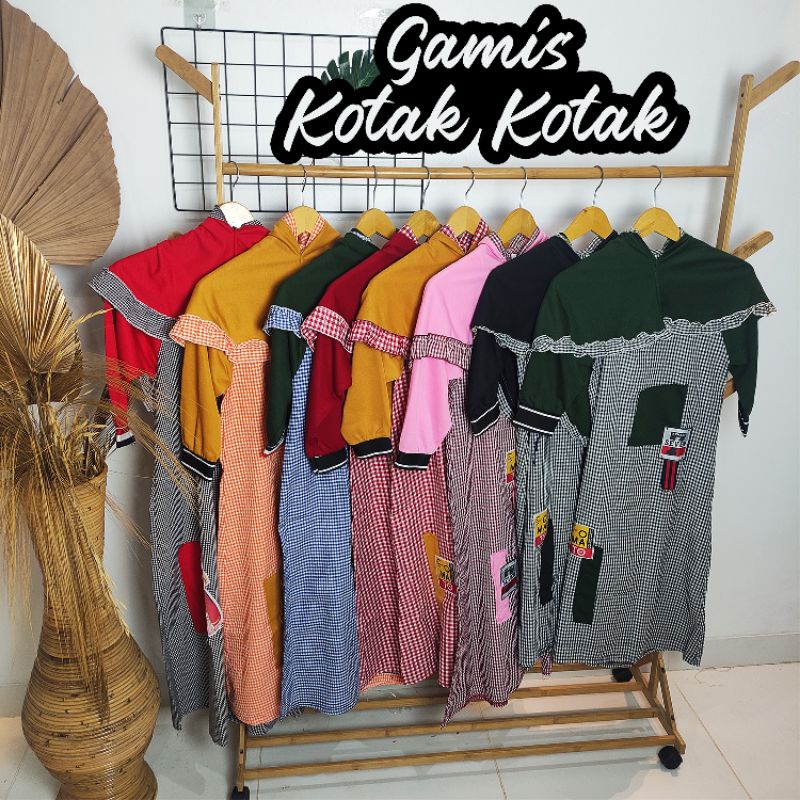 Gamis Anak Motif Kotak-Kotak