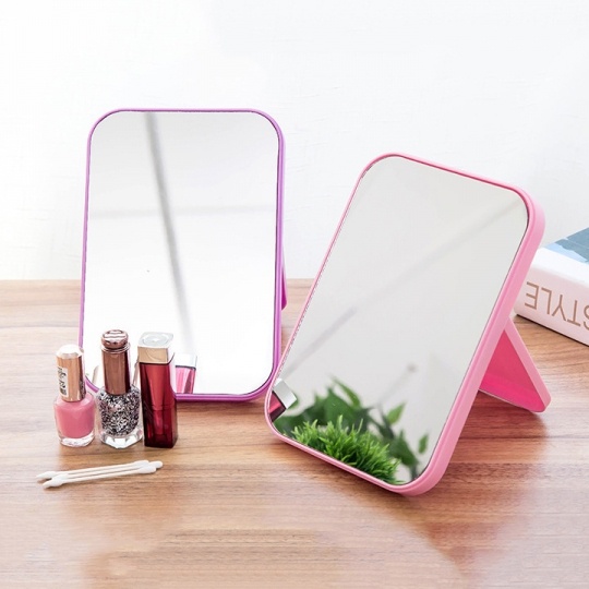 Serbagrosirmurah Kaca Rias Make Up Cermin Lipat Persegi Portable Beauty Mirror