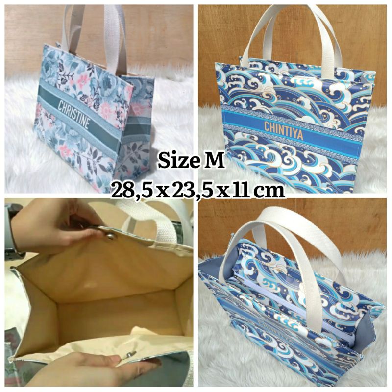 SIERRA BAG PREMIUM M Kancing Magnet Sleting Tas Wanita Kekinian TOTE BAG PRINTING CUSTOM MOTIF NAMA