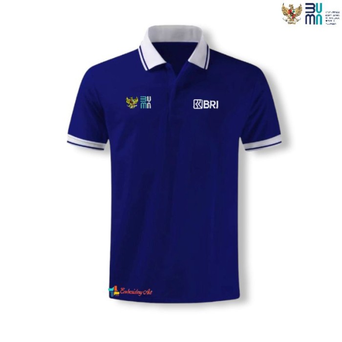 Original Kaos Polo Bumn Bri Bordir Kera Kombinasi