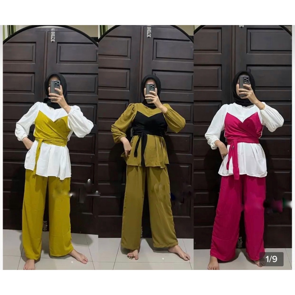 LESTI SET / SETELAN WANITA ONESET CRINKLE