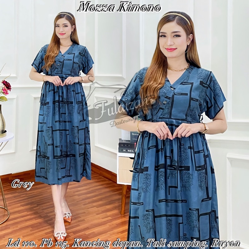 Dress Kimono Rayon Busui | Baju Tidur Wanita Daster Kekinian Kancing Depan