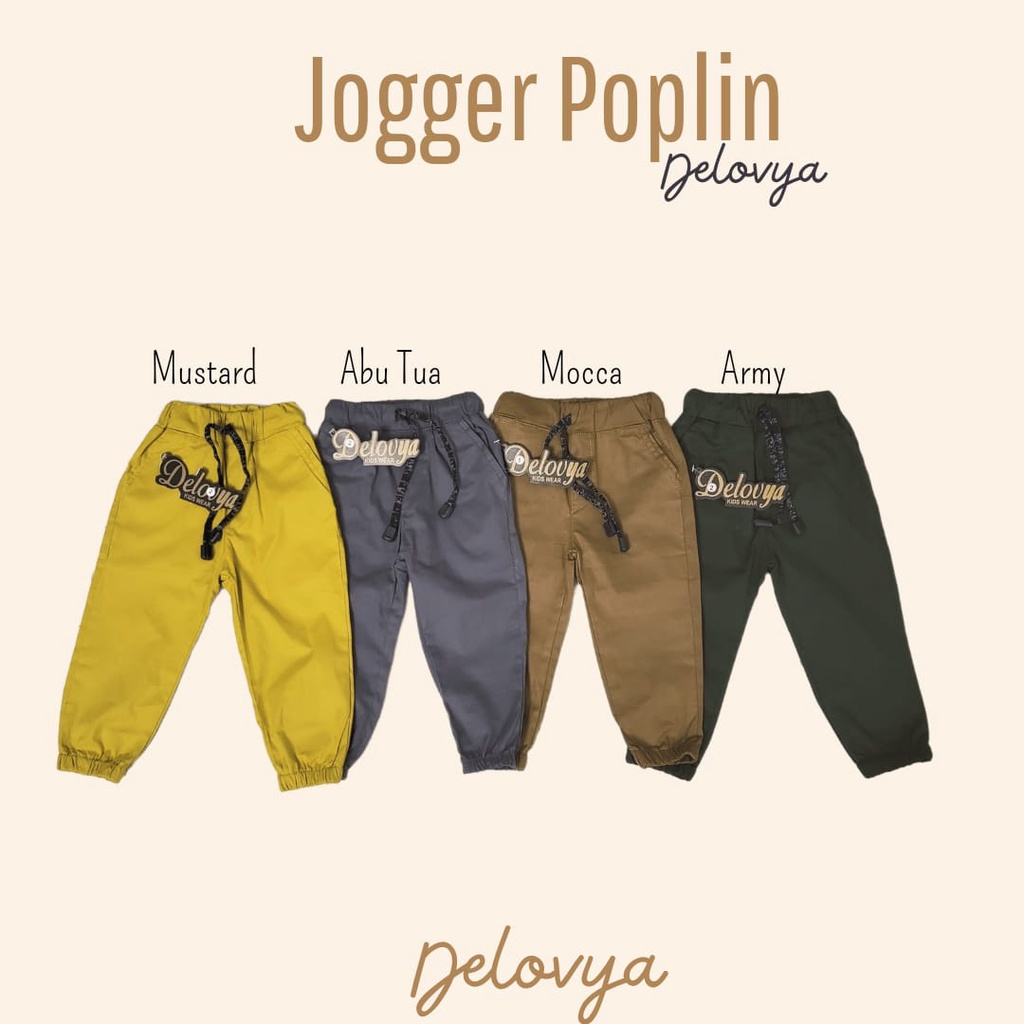 Celana JOGER POPLIN 1-4th - Celana Panjang KATUN Anak Laki laki dan Perempuan - Jogger Anak