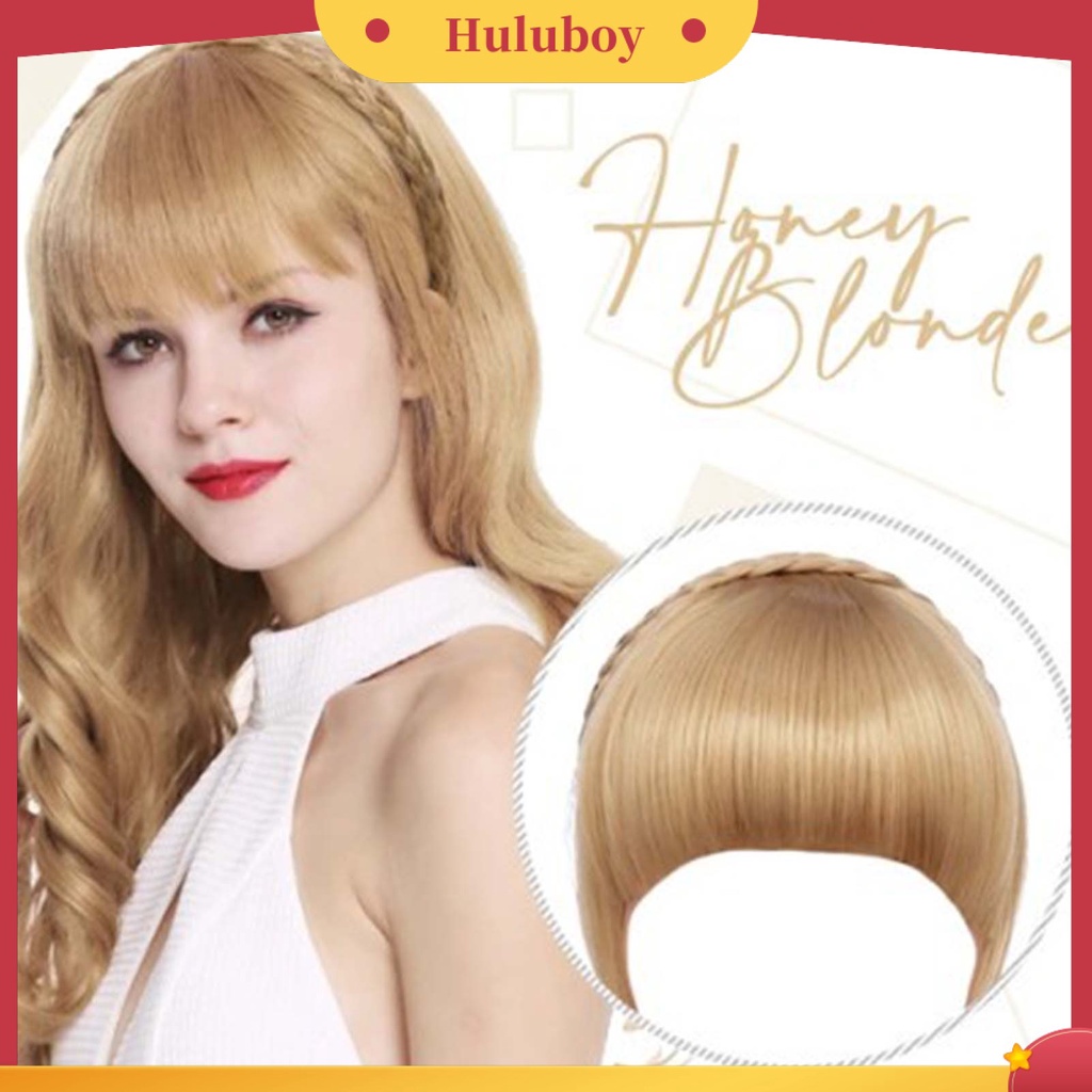 Rambut Palsu Model Kepang Elastisitas Tinggi Dengan Poni Untuk Wanita