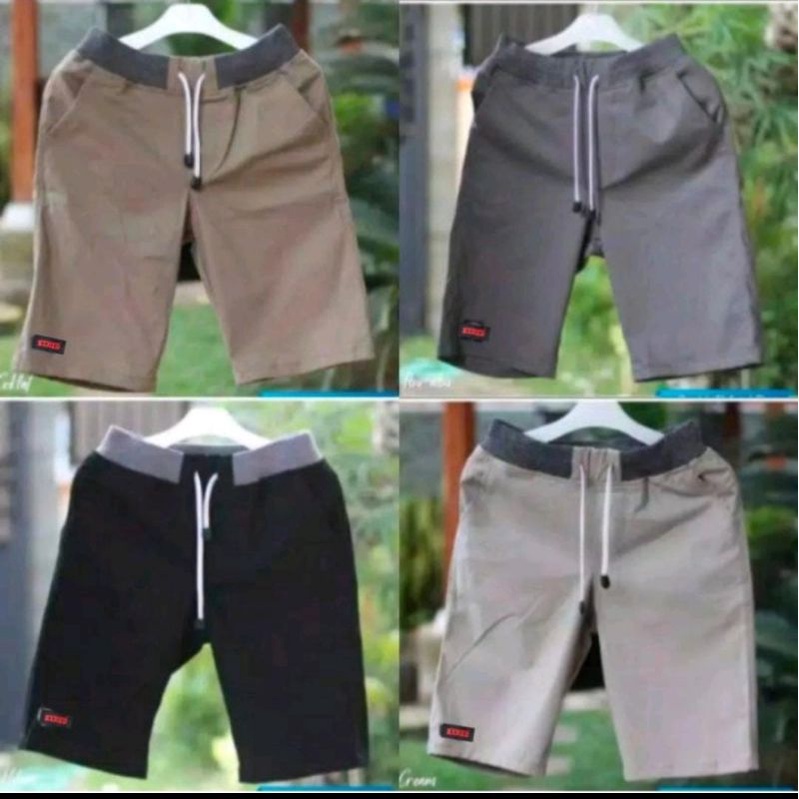 CHINOS PENDEK PINGGANG KARET -CHINOS PENDEK KOLOR-CHINOS PENDEK RIP PREMIUM