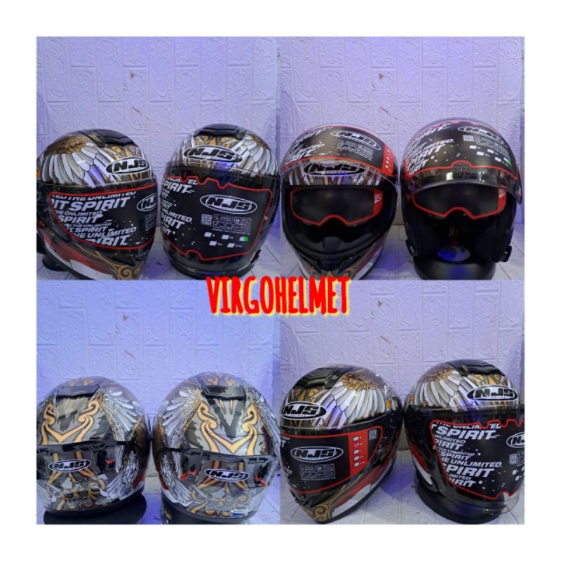 HELM COUPLE NJS ZX1 MOTIF GARUDA&NJS KAIROZ MOTIF GARUDA DOUBLE VISOR