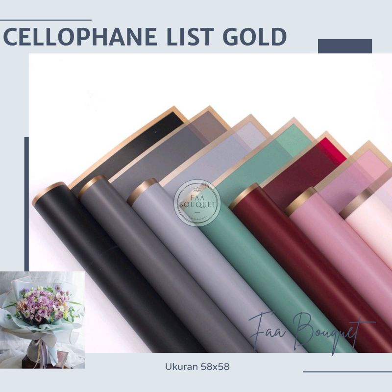 

KERTAS CELLOPHANE WRAPPING BUKET LIST GOLD KERTAS BOUQUET