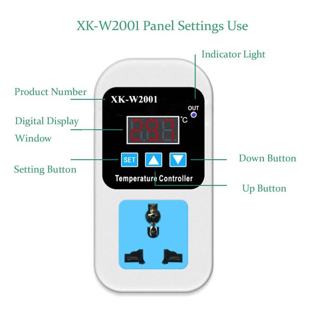 Solighter Termostat Digital Thermostat Microkomputer Outlet NTC Sensor US/EU Plug Adjustable Thermoregulator Relay