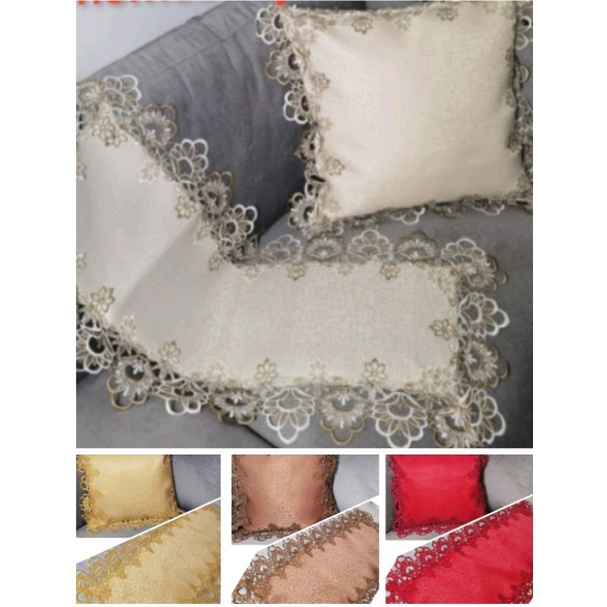Sarung bantal sofa set renda singaport/Sarung bantal kursi set jaguar premium