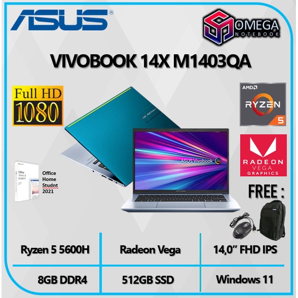 ASUS Vivobook 14X M1403QA Ryzen 7 5800H 16GB 512GB VEGA 7 Windows 11 + OHS 14,0 WUXGA IPS