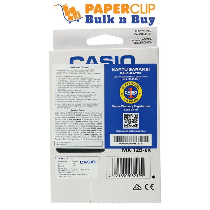 

CALCULATOR CASIO MX-12S/B 12D #ORIGINAL
