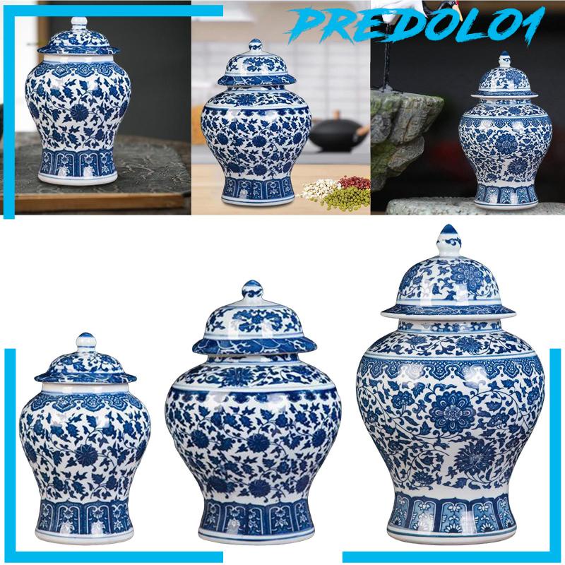 [Predolo1] Vas Toples Candi Porselen Biru Putih Untuk Perapian Pintu Masuk Ruang Tamu