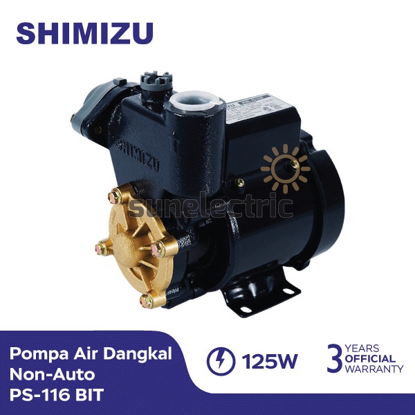 Shimizu PS-116 BIT Pompa Air Sumur Dangkal 125 Watt Daya Hisap 9 Meter