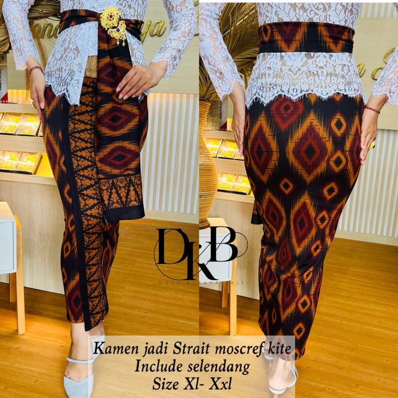 Jual Dona Kebaya Bali Kamen Kamben Jadi Moscref Motif Wajik Free Selendang Shopee Indonesia