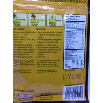 

5.5 MALL BUMBU CAP BAMBOE BAMBU SOP exp juni 2024