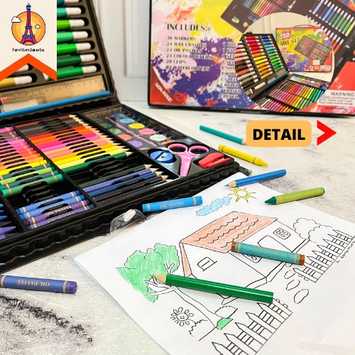 

Paket Peralatan Mewarnai 150 in 1 Art Set Merk Kubeixiong Import Drawing Tools Fancy Best Gift Hampers Souvenir Stationery For School Alat Tulis Kantor Sekolah Ready Grosir