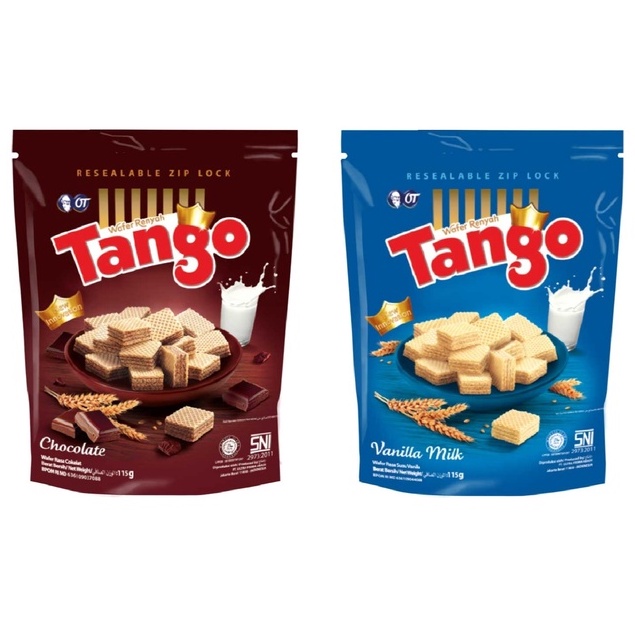 

tango wafer coklat 115gr dan vanilla milk 115gr