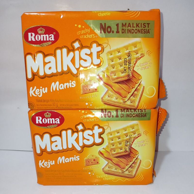 

Biskuit Roti Gabin ROMA Malkist Keju Manis Kotak 90Gr