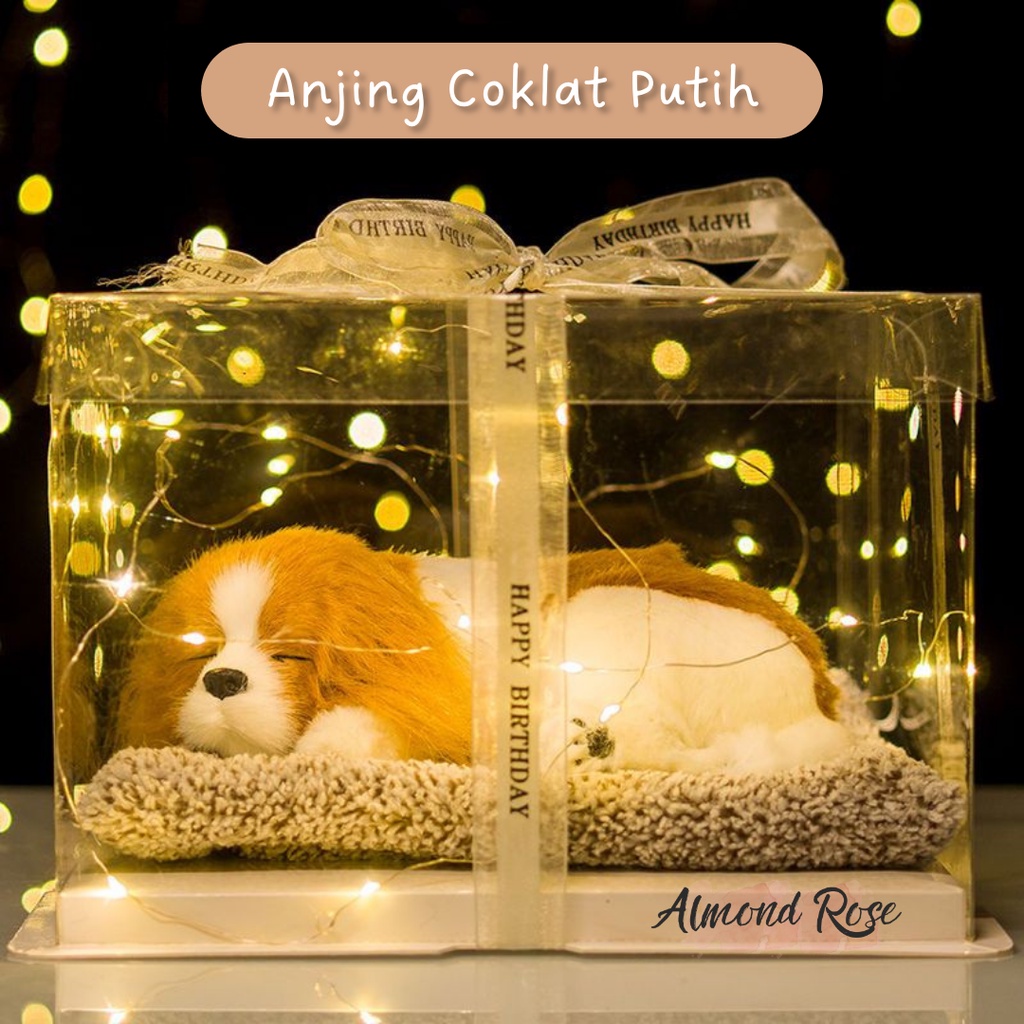 ANJING COKLAT PUTIH - Hampers Boneka Tidur kado cewe kado pacar hadiah kado boneka kucing kucing ara